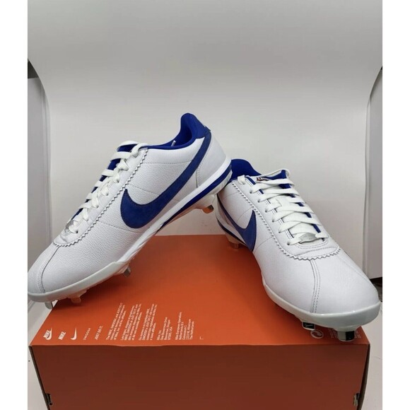 Size 11.5 Nike Lunar Cortez BSL CV5565-100 White Royal Blue Dodgers PE Rare New main image 4